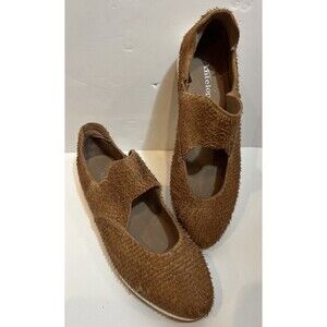 Antelope Brown Tan Leather Mary Jane Comfort Shoe Fringe Accent Statement 39